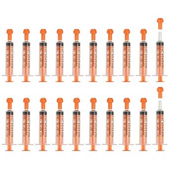 20 pc With Cap Plastic Syringes for Liquid Pet Feeding