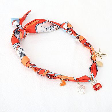 Durable Scarf Necklace with Charm Adjustable Tie 22.05" 1 Pc