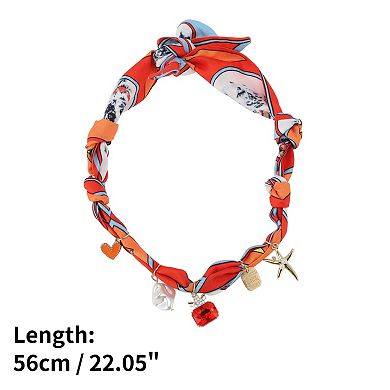 Durable Scarf Necklace with Charm Adjustable Tie 22.05" 1 Pc