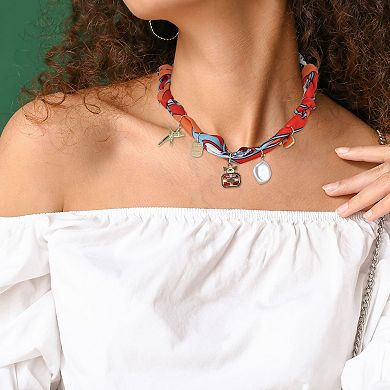 Durable Scarf Necklace with Charm Adjustable Tie 22.05" 1 Pc