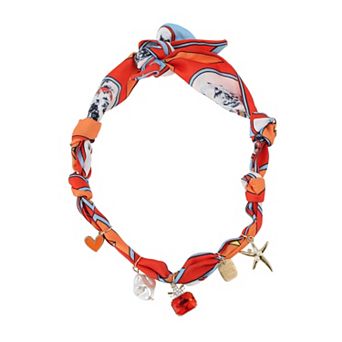 Durable Scarf Necklace with Charm Adjustable Tie 22.05" 1 pc