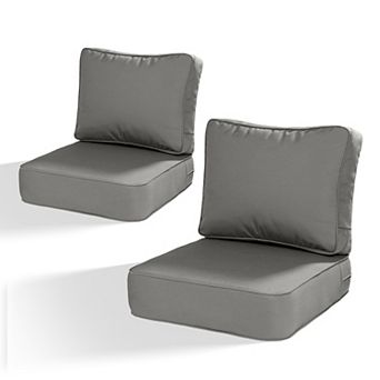 Aoodor 24 x 25 Inch Sunbrella Fabric Outdoor Deep Seat Cushion Set of 2, Water-Resistant