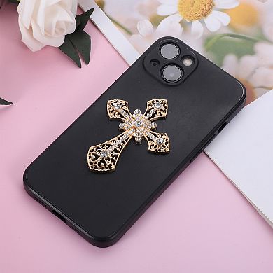 Rhinestone Cross-shaped Phone Case Decoration 1 Pc