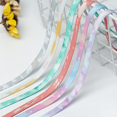 1 Pair Tie-Dye Flat Soft Shoelaces Shoestrings for Sneakers 55.1"