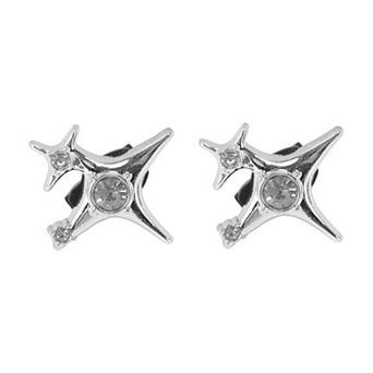 Double Star Shoelace Charms 1 Pair Silver Tone