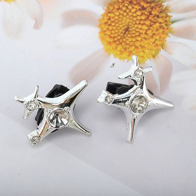 Double Star Shoelace Charms 1 Pair Silver Tone
