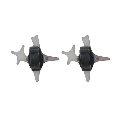 Double Star Shoelace Charms 1 Pair Silver Tone