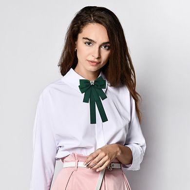Ribbon Bow Brooch Pre-Tied for Women