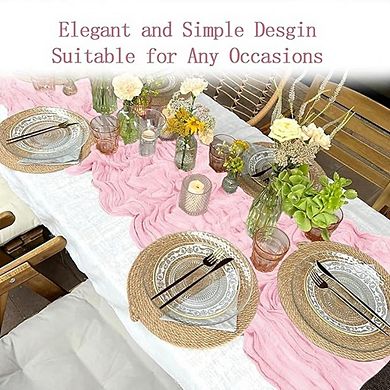 Cheesecloth Table Runner Boho Gauze Semi Sheer Soft Fabric 4 Pack