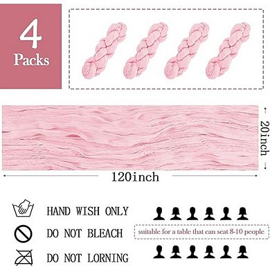 Cheesecloth Table Runner Boho Gauze Semi Sheer Soft Fabric 4 Pack