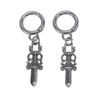 Sword-shaped Shoelace Charms 2 pc Gray Black