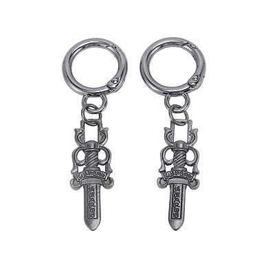 Sword-shaped Shoelace Charms 2 Pcs Gray Black