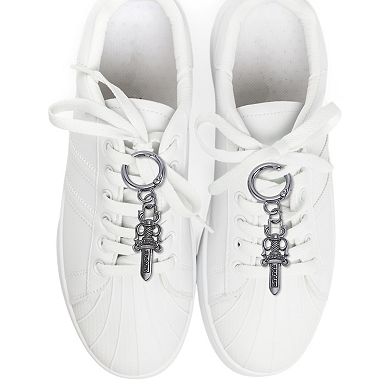 Sword-shaped Shoelace Charms 2 Pcs Gray Black