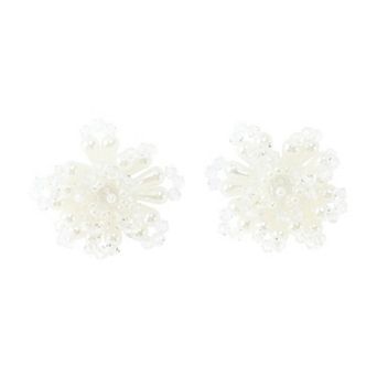 Pearl Flowers Shoelace Charms 1 Pair White