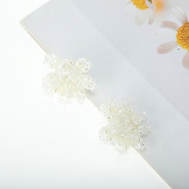 Pearl Flowers Shoelace Charms 1 Pair White