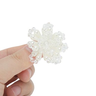 Pearl Flowers Shoelace Charms 1 Pair White