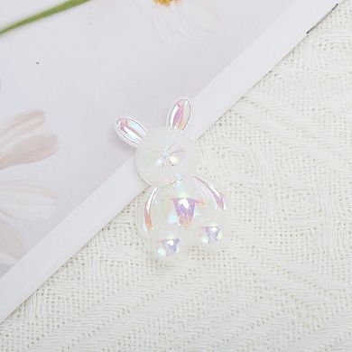 Rabbit Sneaker Buckle Shoe Accessories 1 Pc Multicolor White
