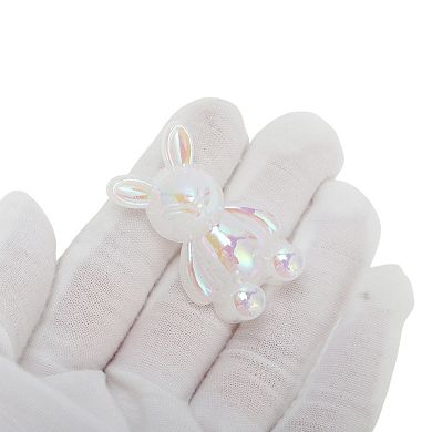 Rabbit Sneaker Buckle Shoe Accessories 1 Pc Multicolor White