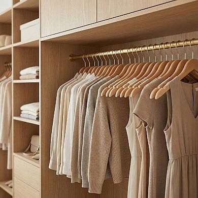 2 Pack Wood Non-Slip Hangers, Durable 360-degree Space Saving Clothes Hangers 15x3.9Inch