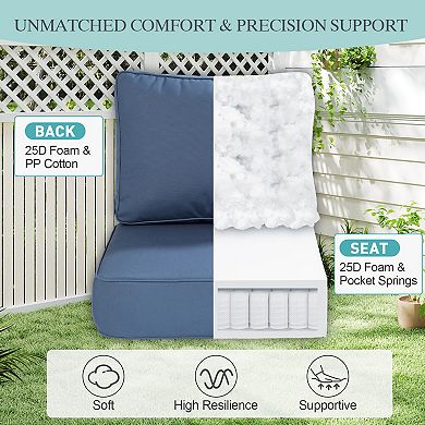 Aoodor 24 x 24 Inch Sunbrella Fabric Outdoor Deep Seat Cushion