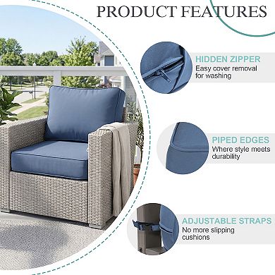 Aoodor 24 x 24 Inch Sunbrella Fabric Outdoor Deep Seat Cushion
