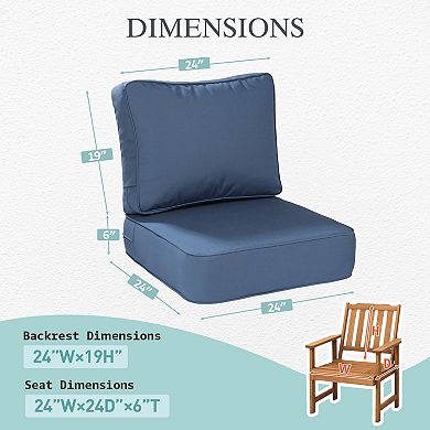 Aoodor 24 x 24 Inch Sunbrella Fabric Outdoor Deep Seat Cushion