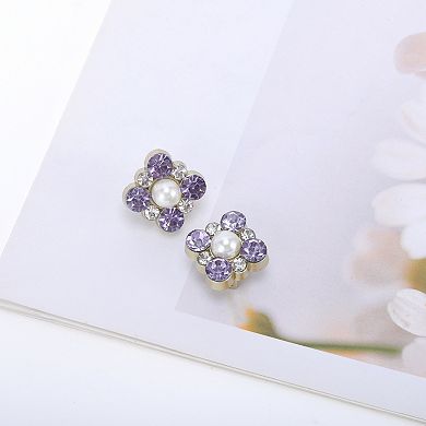 One Faux Pearl Rhinestone Shoelace Charms 2 Pcs