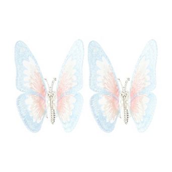 Embroidered Butterflies Shoelace Charms 1 Pair