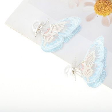Embroidered Butterflies Shoelace Charms 1 Pair
