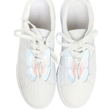 Embroidered Butterflies Shoelace Charms 1 Pair