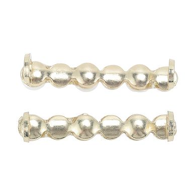 Rhinestone Faux Pearl Shoelace Charms 2 Pcs Gold Tone
