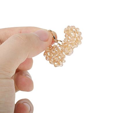 Beaded Bow Shoelace Charms 1 Pair Gold Tone