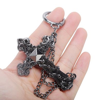 Cross Double Chain Shoelace Charms 2 Pcs Gray Black