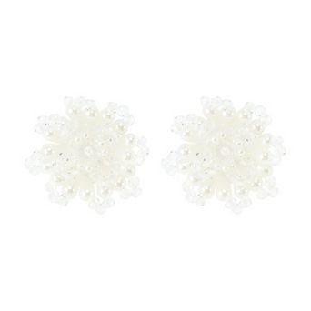 Pearl Flowers Shoelace Charms 1 Pair Beige