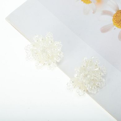 Pearl Flowers Shoelace Charms 1 Pair Beige