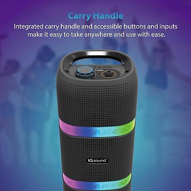 IQ Sound 2 x 4-Inch Portable Bluetooth TWS LED Speaker