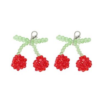 Cherry Beaded Shoelace Charms 1 Pair