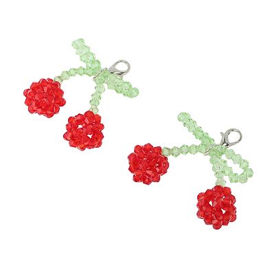 Cherry Beaded Shoelace Charms 1 Pair