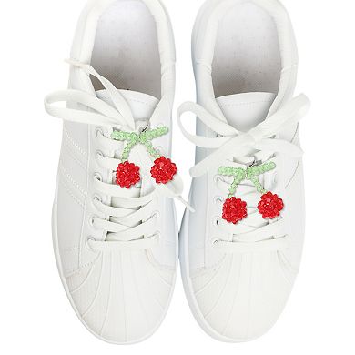 Cherry Beaded Shoelace Charms 1 Pair