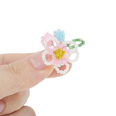 Beaded Flower Shoelace Charms 1 Pair Pink