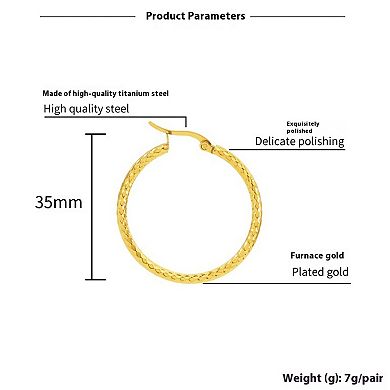 18K Gold-plated Dense Emboss Round Ring Earrings Advanced Sense