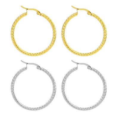 18K Gold-plated Dense Emboss Round Ring Earrings Advanced Sense