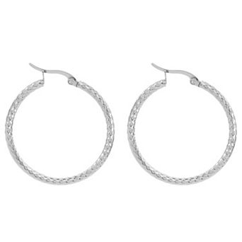 18K Gold-plated Dense Emboss Round Ring Earrings Advanced Sense