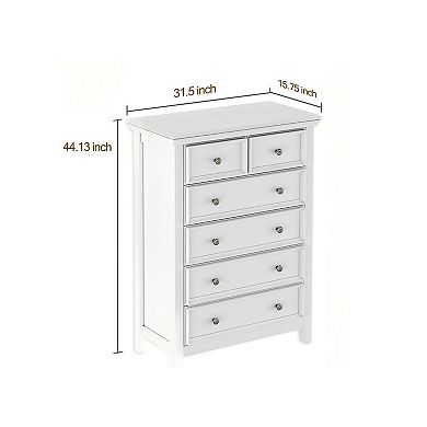 6-Drawer Farmhouse Dresser For Bedroom Storage Cabinet