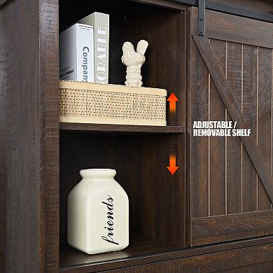5-Drawer Dresser with Sliding Barn Door Versatile Storage for Bedroom