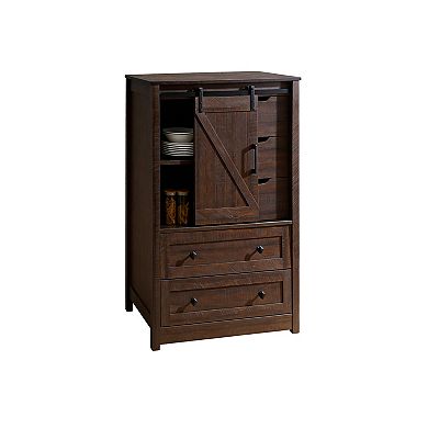 5-Drawer Dresser with Sliding Barn Door Versatile Storage for Bedroom