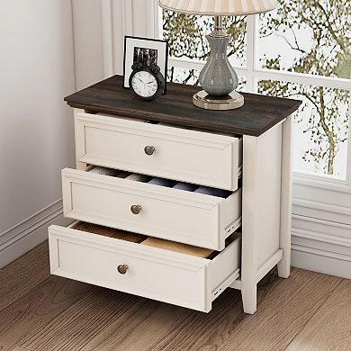 Farmhouse 3-drawer Dresser For Bedroom Storage Cabinet