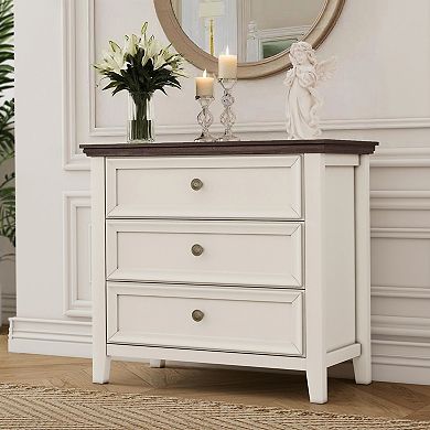 Farmhouse 3-drawer Dresser For Bedroom Storage Cabinet