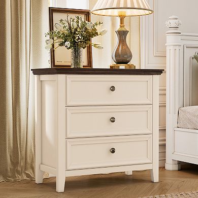 Farmhouse 3-drawer Dresser For Bedroom Storage Cabinet