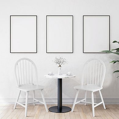 Set of 2 Vintage Windsor Wooden Dining Chairs with Spindle Back - White
